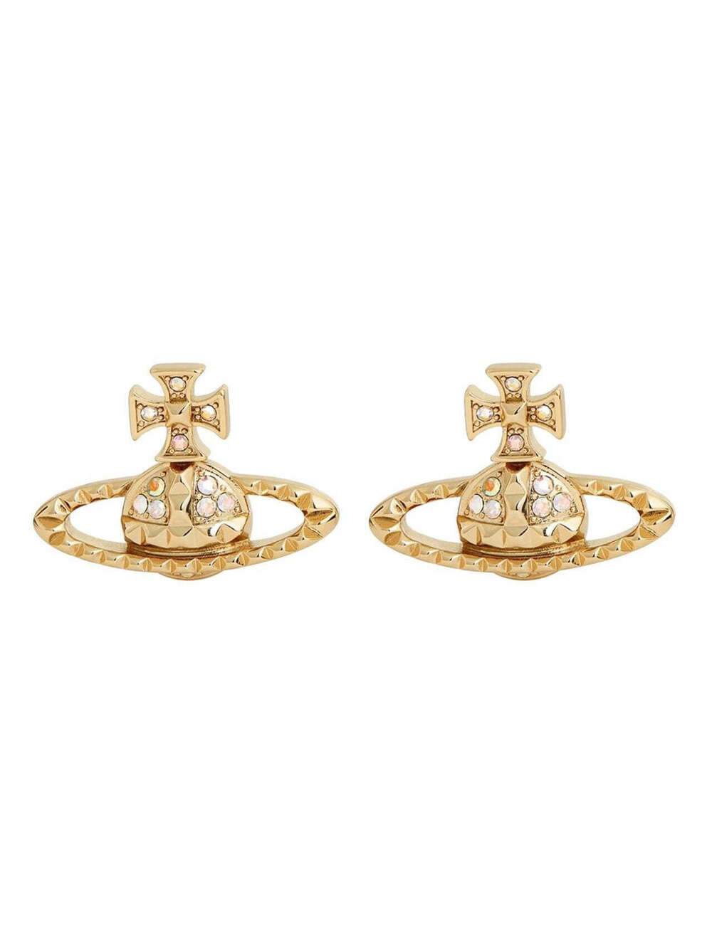 Vivienne Westwood Gold-Tone Crystal Orb Stud Earrings